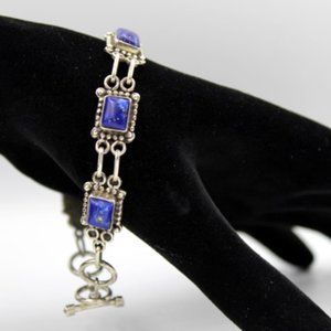 925 Lapis Lazuli Station Bracelet - 14.28 CTS - 18.9 G